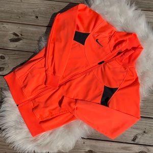 NIKE WOMEN BRIGHT ORANGE ATHLETIC ZIP JACKET SMALL